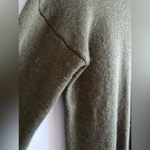 J. Crew Wool Blend Dark Olive Crew Neck Sweater | Size 8 - Picture 7 of 8